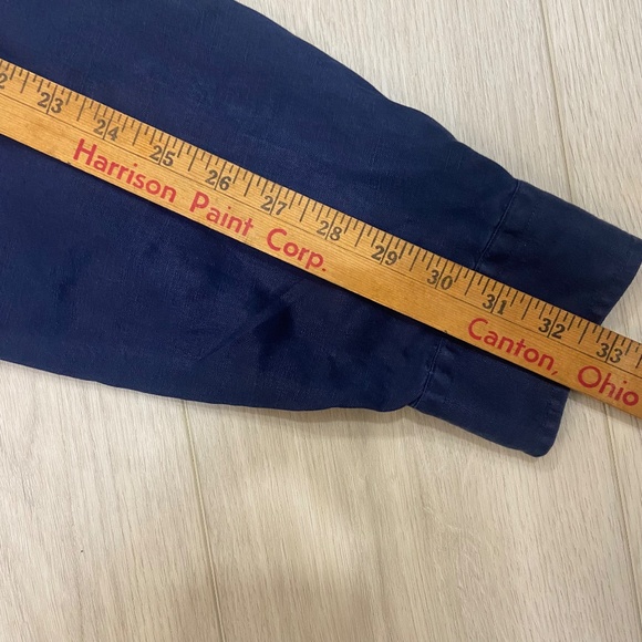 Polo Ralph Lauren Polo Shirt Men's Large Silk Linen Classic Fit Blue Button-Up - Picture 9 of 9